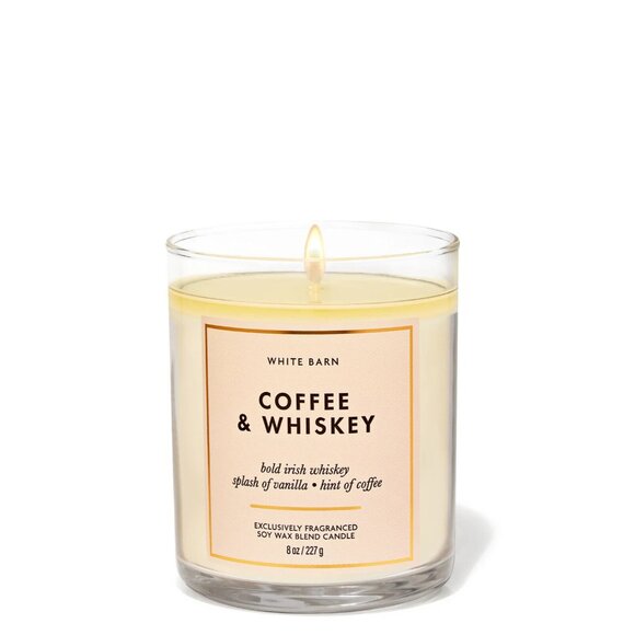 Bath & Body Works Coffee & Whiskey Single Wick Candle 8 oz New - Picture 1 of 4